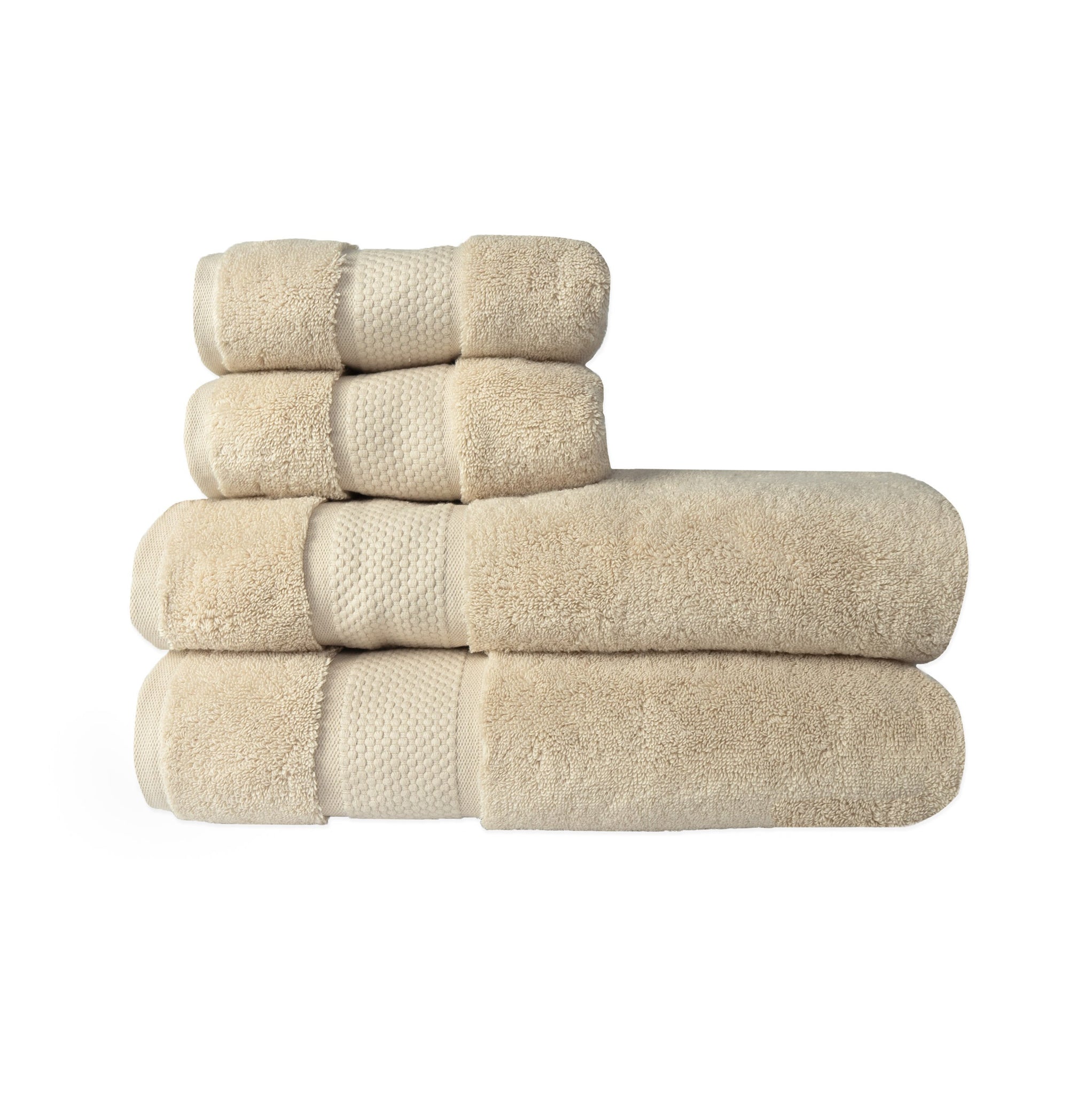 APHRODITE Turkish Hand Towels - Set of 4 - 20x40 – 100% Cotton – Beige