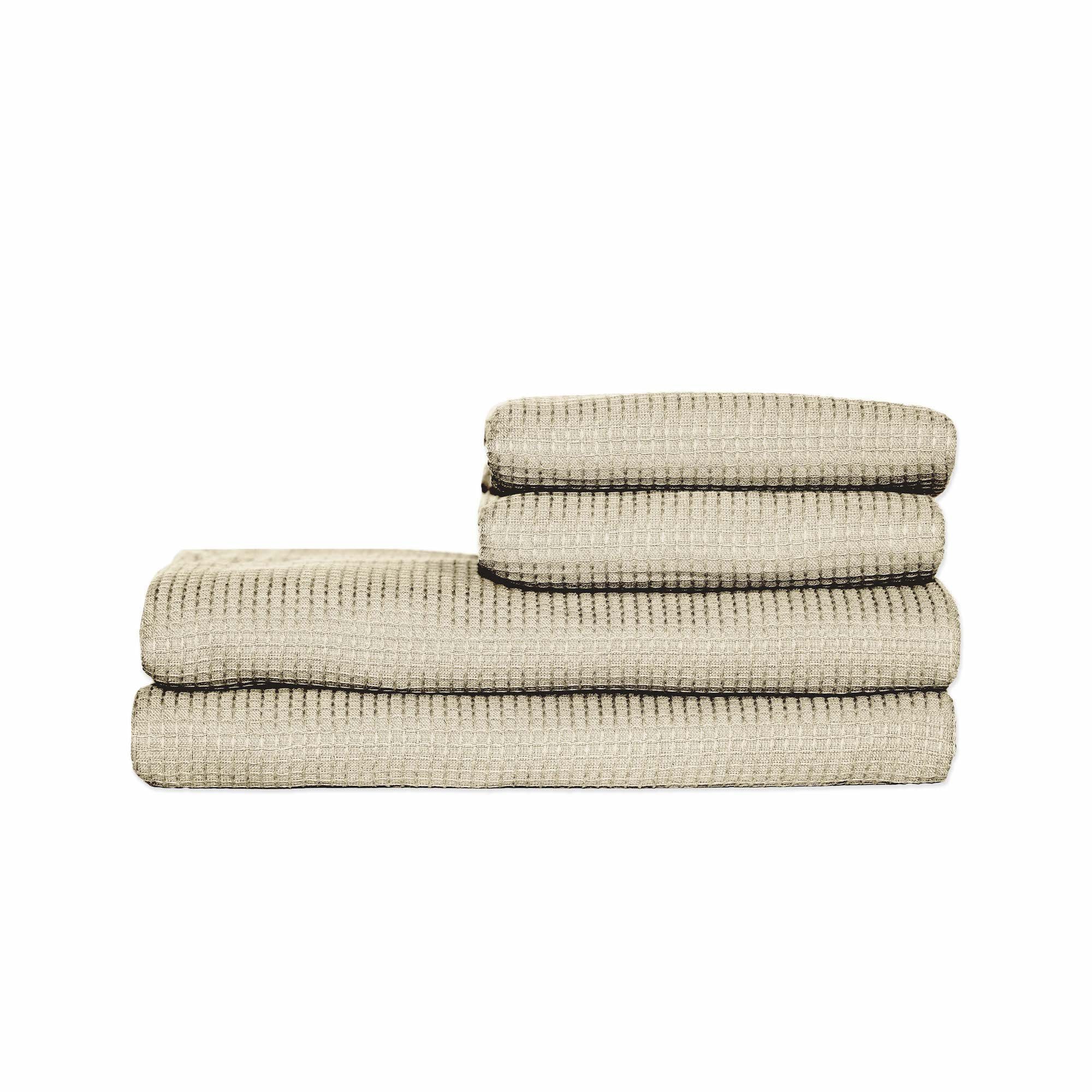 YIANSHU Waffle Towels Set Premium Cotton Bath Towel & Hand Towel